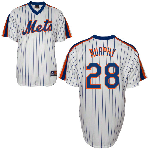 Daniel Murphy #28 MLB Jersey-New York Mets Men's Authentic Home Cooperstown White Baseball Jersey